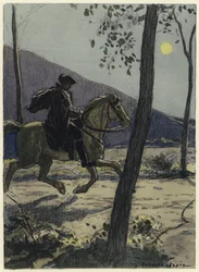 Illustratie voor memoires van Casanova (kleurenlitho)