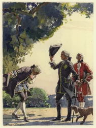 Illustratie voor memoires van Casanova (kleurenlitho)