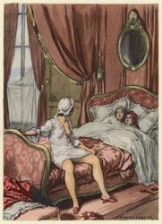 Illustratie voor memoires van Casanova (kleurenlitho)