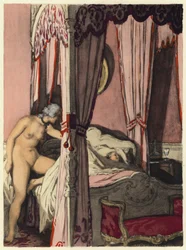 Illustratie voor memoires van Casanova (kleurenlitho)