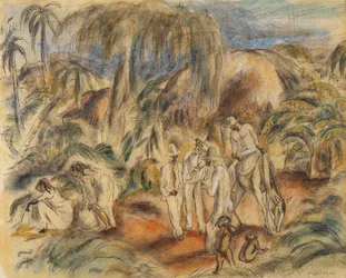 Figuren in een Tropisch Landschap
