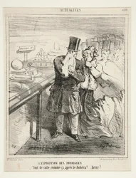 De kaastentoonstelling: - Zo snel, na de cholera! ... Brrr! Nr. 400 uit Actualités, uit het tijdschrift Le Charivari