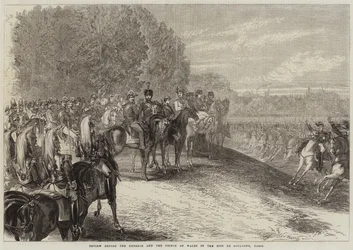 Parade voor de Keizer en de Prins van Wales in het Bois de Boulogne, Parijs