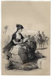 Portret van Lady Mary (Marie) Wortley Montagu (Wortley-Montagu) (26 mei 1689 - 21 augustus 1762), Britse schrijfster