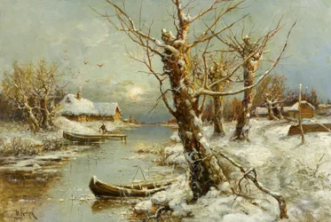 Winter rivierlandschap