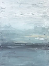 Een serene, mistige horizon