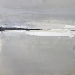 Rustige horizon met zachte grijze en witte tinten
