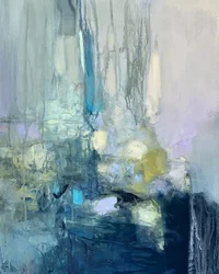 Blauwgroene abstracte stroming