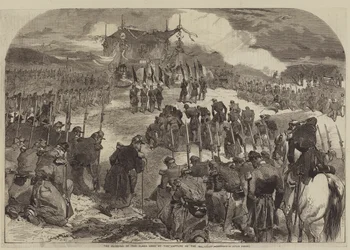 De zegening van de vlaggen gebruikt bij de verovering van de Malakhoff