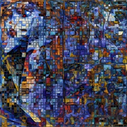 Mozaïek in blauw