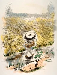Humoristische wijnillustratie 1946. Illustratie door Julien Pavil