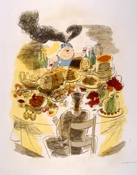 Humoristische wijnillustratie 1946