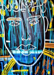 Levendig abstract gezicht