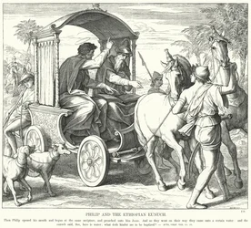 Filippus en de Ethiopische eunuch (gravure)