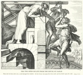 De Twee Spionnen Ontsnappen uit het Huis van Rachab