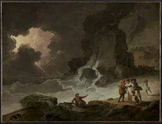 Een storm achter het eiland Wight