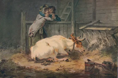 Hofmakerij in een koeienstal, 18e eeuw