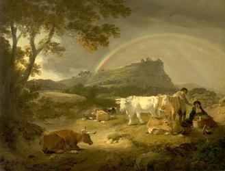 Landschap, Beeston Castle, Cheshire, en Regenboog, 1793