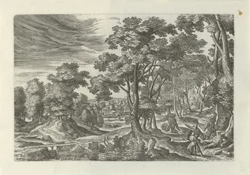 Landschap met overval op de reiziger