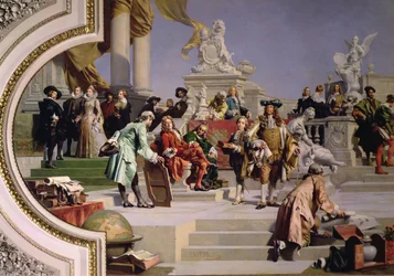 Patronage van de kunsten door het Huis Habsburg: rechter gedeelte van een plafondschildering, 1891