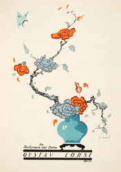 Advertentie voor Gustav Lohse, Parfum voor vrouwen, uit Styl, pub.1922 (pochoir print)