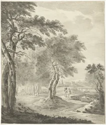 Landschap met jager en hond