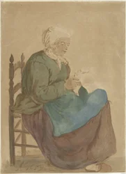 Lezende oude vrouw