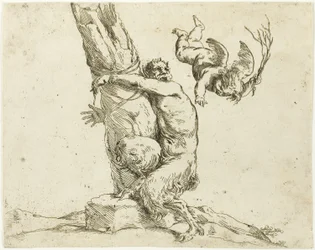 Cupido straft een sater