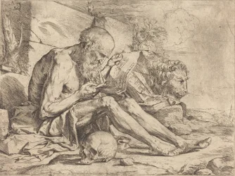 Sint Hiëronymus lezend