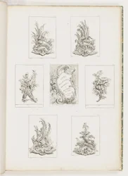 Ornamentontwerp met rivierkreeftmotief, pl. 14 in Livre des Légumes (Serie van groenteornamenten)