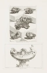 Differents Desseins de Sallieres (Verschillende ontwerpen voor zoutvaatjes), pl. 63 in Oeuvre de Juste-Aurele