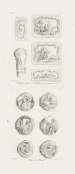 Differents desseins de Tabatières, et pomme de canne, cinquième planche, pl. 53 in Oeuvre de Juste-Aurèle Meissonnier