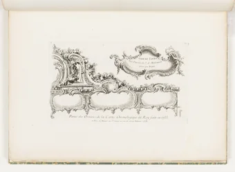 Deel van de versiering van de chronologie van de koning uit 1733 (Oude Testament), pl. 35 in Oeuvre de Juste Aurele Meissonnier