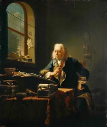 Een Geleerde Zittend aan zijn Bureau