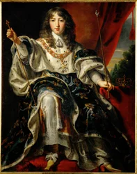 Koning Lodewijk XIV van Frankrijk bij zijn kroning