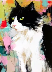 Kleurrijk kattenportret