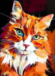 Kleurrijk kattenportret