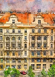 Sierlijk Europees stadsgezicht