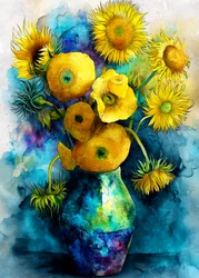 Natuurkunst met zonnebloemen
