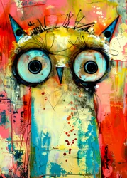 Levendige abstracte uil