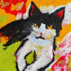 Levendig kattenschilderij