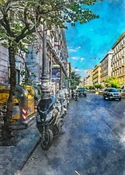 Levendige stadsstraat