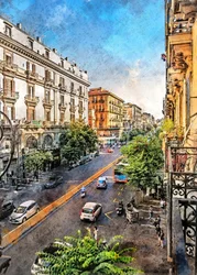 Levendig Europees straatbeeld