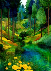 De levendige Forest River-vallei
