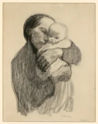 Moeder met baby in haar armen