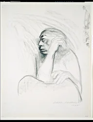 Zelfportret met de hand van de dood, 1924