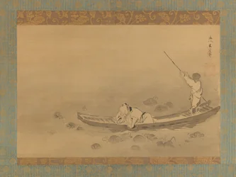 Zhou Maoshu bewondert lotussen, midden 17e eeuw