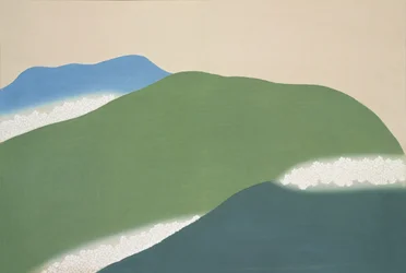 Groene bergen vanuit Momoyogusa