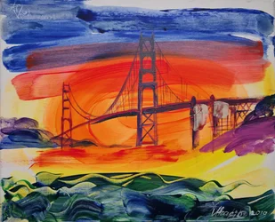Spectaculaire zonsondergang bij de Golden Gate