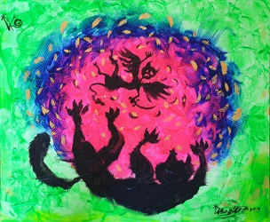 Roze Vortex-monster